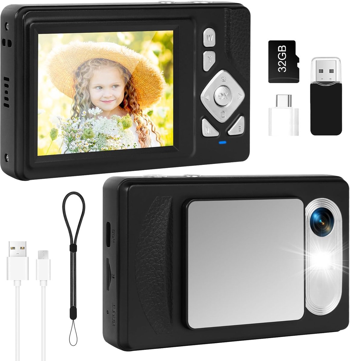 Vlog Camera voor Beginners - Videocamera voor Kinderen en Volwassenen - Handycam - 4K Kwaliteit
