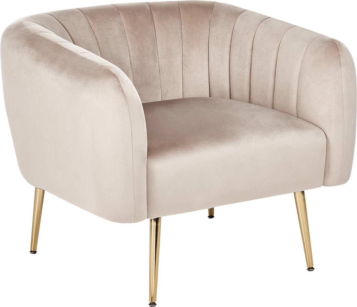LACONIA - Fauteuil - Taupe - Fluweel