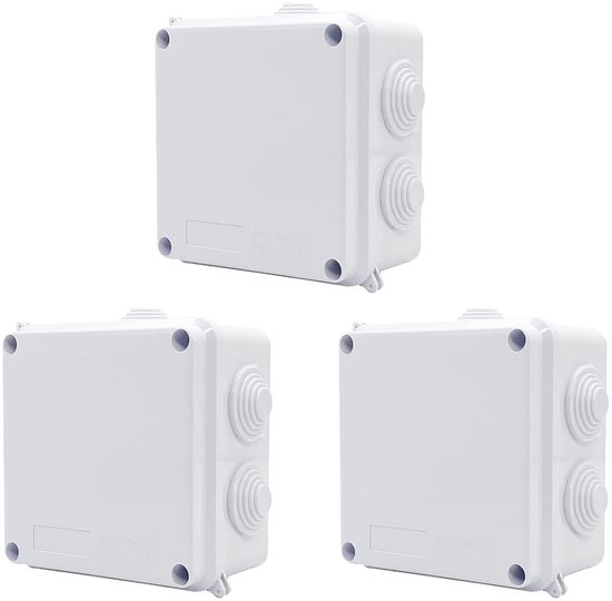 Udbrud Aansluitdoos, waterdicht IP65, 150 x 150 x 90mm behuizing elektronica met transparant deksel, elektrische aansluitdoos, verdeeldoos, projectbox, verdeelkast, opbouw voor elektronische