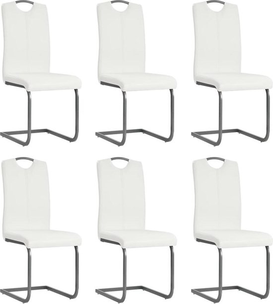 slank Handvol Vermoorden Eetkamerstoelen Wit set van 6 STUKS Kunstleer / Eetkamer stoelen / Extra  stoelen voor... | bol.com