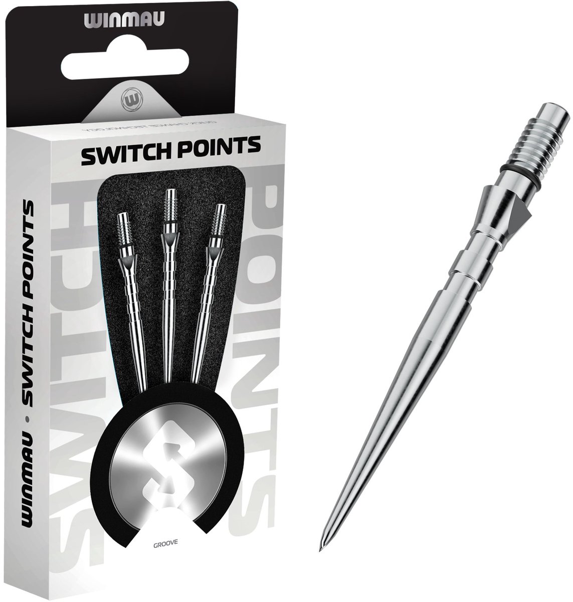 Winmau Switch Point Groove Silver 40 mm