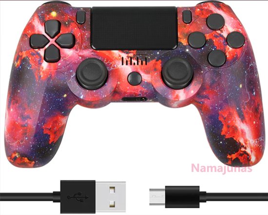 Namajunas - Draadloze Controller geschikt voor PS4/Pro/Slim/PC - Bluetooth gamepad - Geschikt voor Playstation 4 -Zes-assige sensor - LED-lichtbalk en touchscreen-functionaliteit - Audio Jack Input - Gaming Accesoires