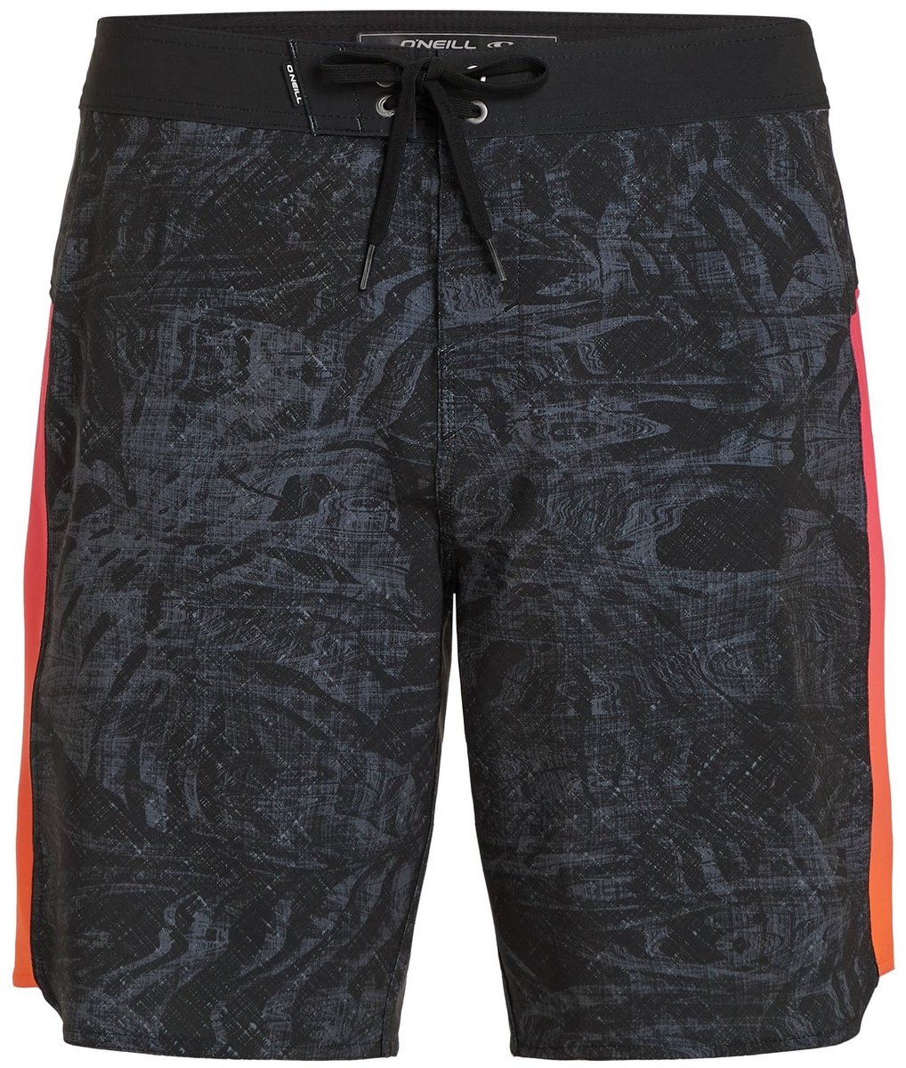 O'Neill Heren Boardshort Lang Zwemshort Hyperfreak Tech Panel 19'' Zwart/Roze/Oranje