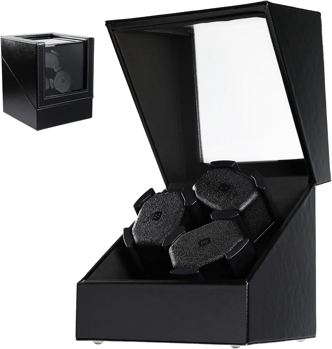 Automatische Watch Winder voor 3 Horloges - Fluisterstil met Sensor en 2 Draaimodi