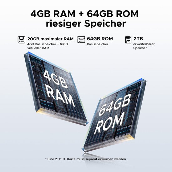 DOOGEE TAB A9+ - Tablet - 20GB RAM + 64GB ROM(2TB/TF) - 11 inth HD IPS 90Hz - Android 15 - 8580 mAh - Unisoc T7200 - 5G WiFi - Dubbele luidsprekers- Face ID - Zwart van Merkloos — afbeelding 4