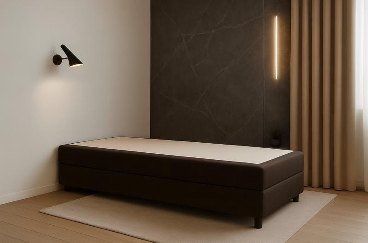Losse boxspring met meegestoffeerd matras - 115x180 + (Verkrijgbaar in Zwart, Antraciet, L