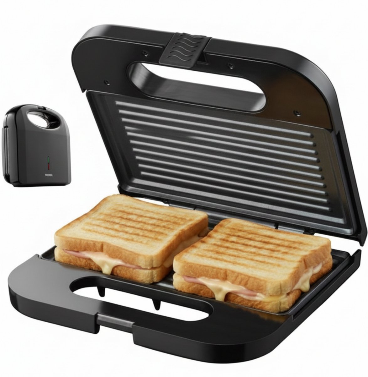 Tomado TGS2000B - Tosti ijzer - Grillplaten - 215 x 12 cm - 750 watt - Zwart