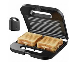 Tomado TGS2000B - Tosti ijzer - Grill apparaat - Tosti apparaat - PFAS vrij – Sandwich maker - 21,5 x 12 cm - 750 watt – Zwart