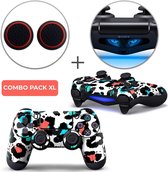 Luipaard Print Multi Combo Pack XL - PS4 Controller Skins PlayStation Stickers + Thumb Grips + Lightbar Skin Sticker