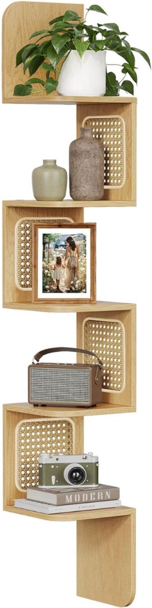 White-Label® Houten Plank Wandmontage - Hoekrek Display - Hoekplank - Wandplank