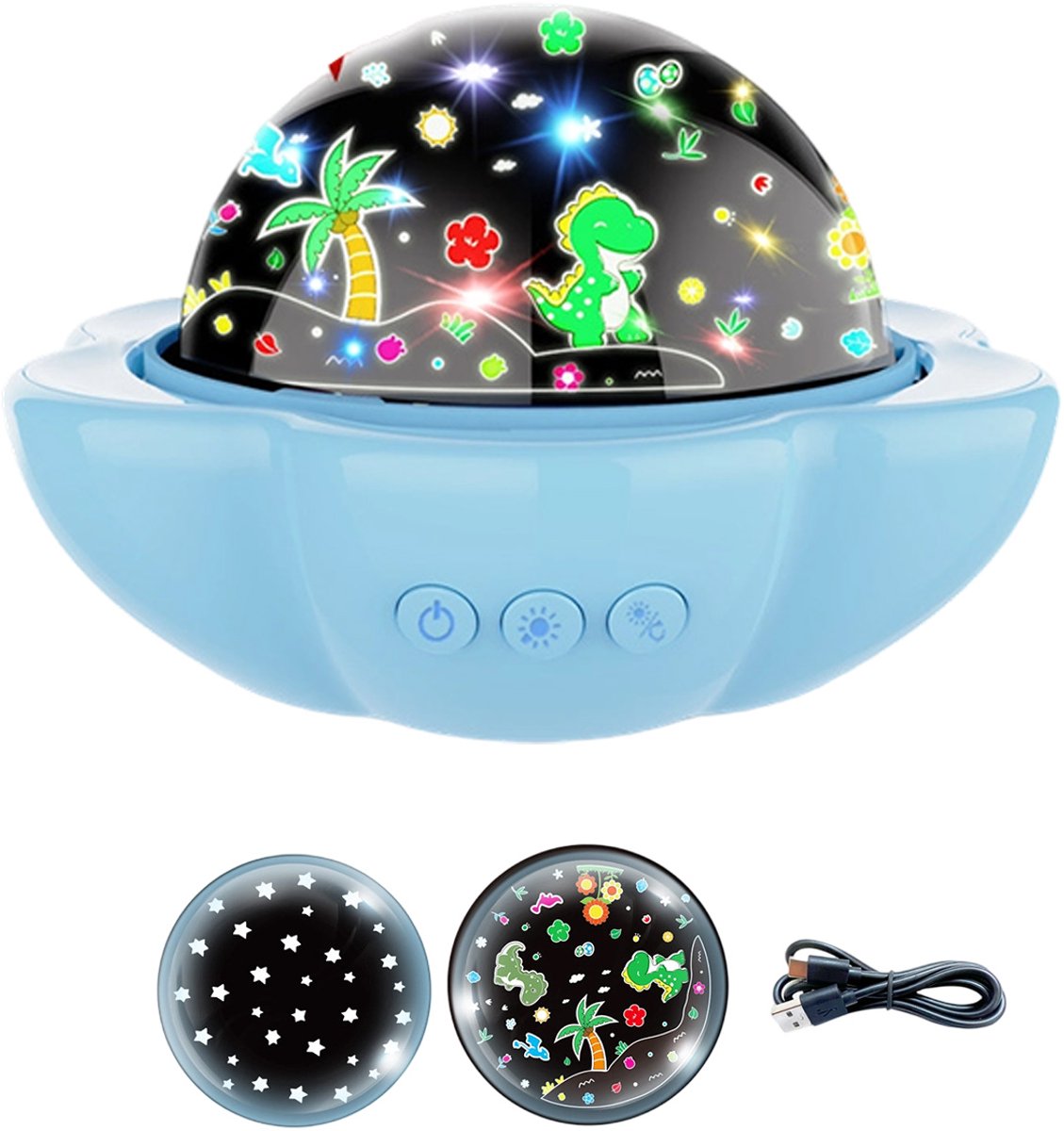 Ynkkvre -Kinder Sterrenprojector Nachtlamp – Magische Sterren en Manen – Veilig & Geluidloos