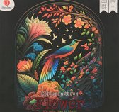 Decotime - Livre de coloriage «Fleurs» - Grand format - Livre de coloriage pour adultes - 128 pages