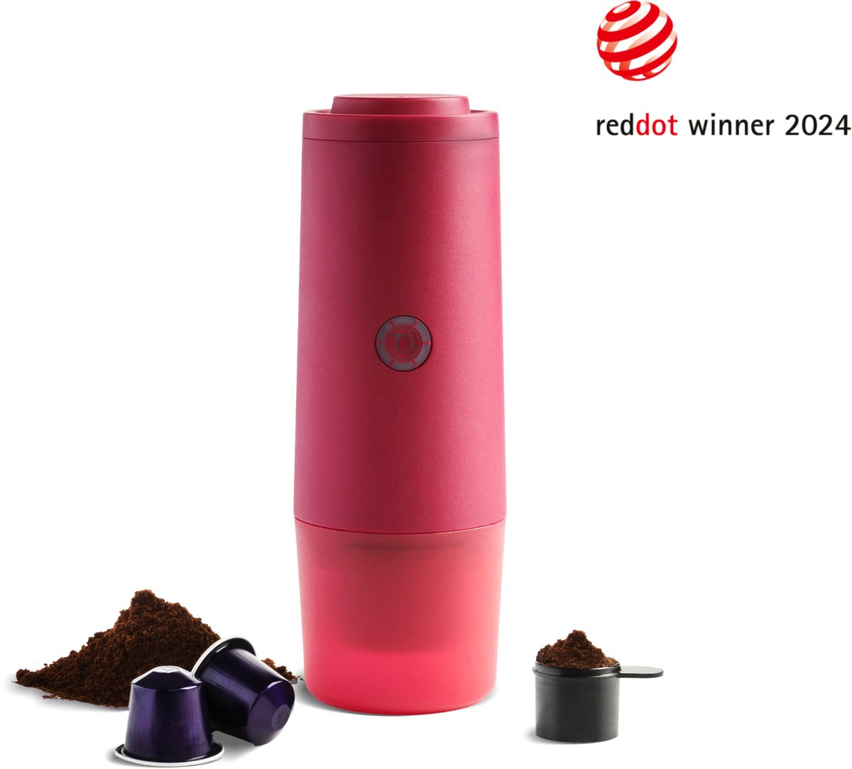 Nomious PrimeBrew® Draagbare Espressomachine – Altijd verse espresso, elektrisch & direct warm – Draagbare koffiemachine voor onderweg & camping - koffiecups & gemalen koffie