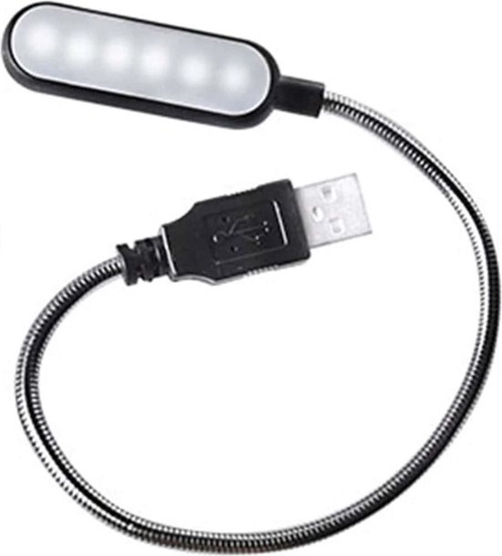 Borvat® LED Laptop Lampje – USB Toetsenbord Verlichting – Flexibele Leeslamp – 6 LED – Energiezuinig — afbeelding 3