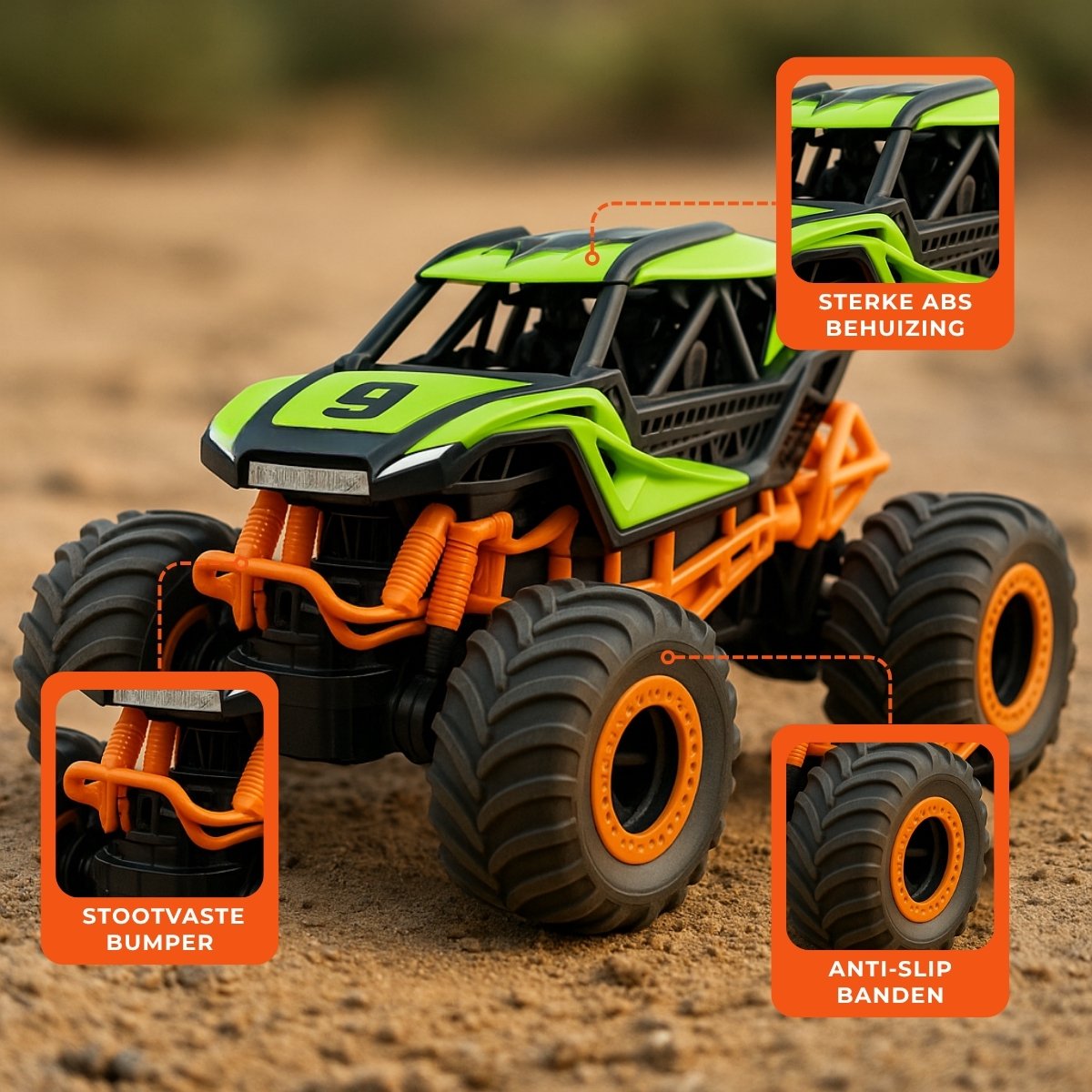 Boncy® Bestuurbare RC Auto Offroad - Monstertruck Car - Jongens Meisje Volwassenen - Monster Truck Robot Speelgoed Binnen & Buiten - Afstandbestuurbaar Race Drift Car - Afstandsbestuurbaar Raceauto Accu - Stuntauto - Bestuurbaar Elektrisch Autos Boot — afbeelding 3
