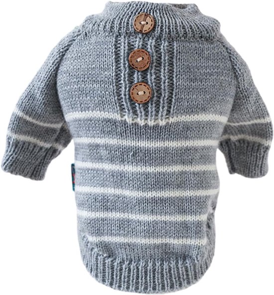 Hondenjas - Hondentrui - Hondentrui - Honden Overalls Kattenkleding - Puppy Gestreepte Trui Jas - Puppy Pyjama Outfits - Honden Sweatshirt - Perfect voor Vakantiekostuums - Grijs - Feestdecoratie - Kerst - Maat XL