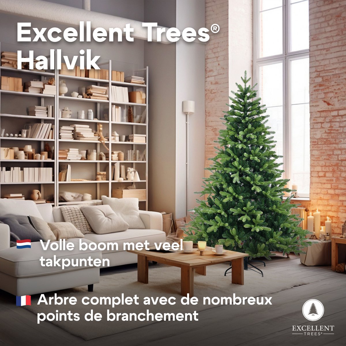 Kerstboom Excellent Trees® Hallvik 210 cm - PE+PVC - ⌀135cm - 210cm – foto 6