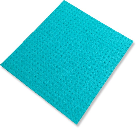 Éponge bleu turquoise avec un petit motif perforé.