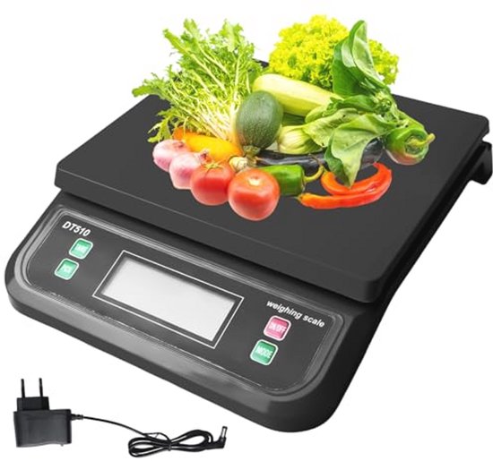 Pakketweegschaal, 50 kg / 2 g, digitale keukenweegschaal, elektronische Pakketweegschaal, 50 kg / 2 g, digitale keukenweegschaal, elektronische