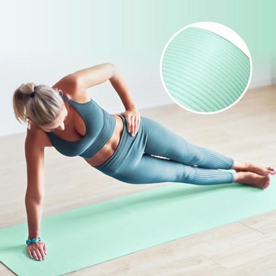 Fitness en yoga mat | Zachte en dikke anti-slip mat voor gymnastiek, pilates en yoga | 183 x 61 x 1,5 cm — afbeelding 5