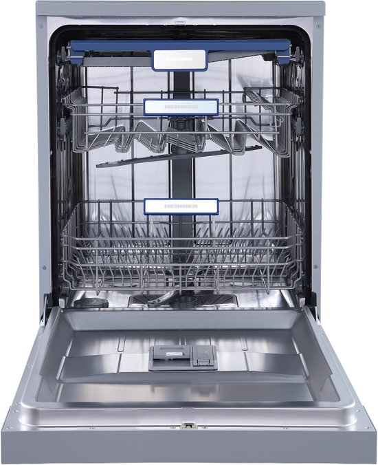 Heinner RVS Vaatwasser 60 cm — 14 Couverts, Auto-Deur Opening, Digitaal LED Display, 7 Programma's, Dual Zone, 5 Jaar Garantie — HDW-FSM60714AXD+++