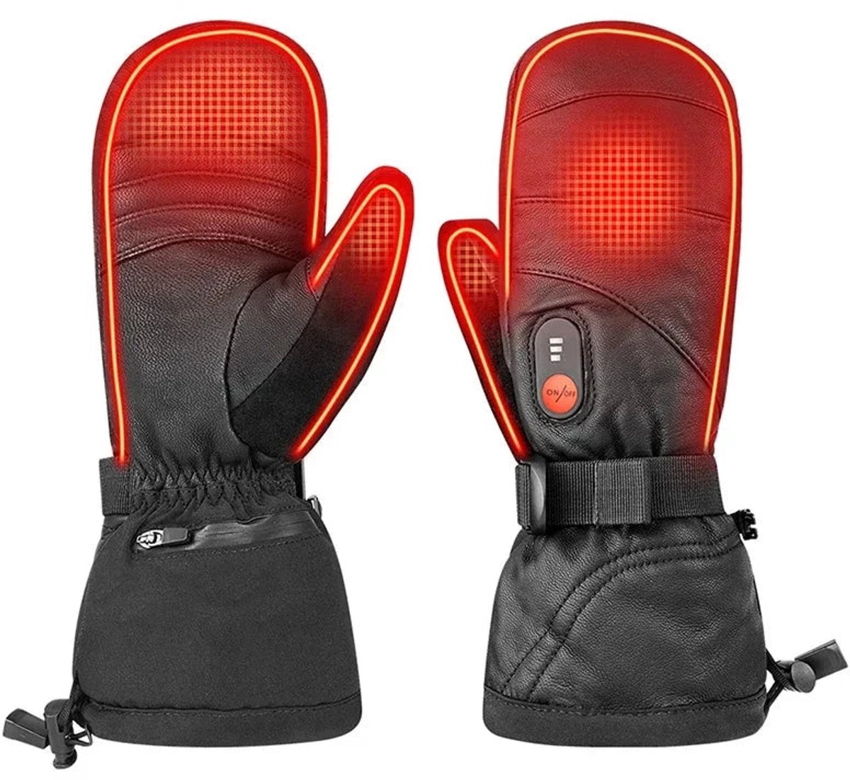 Verwarmde Handschoenen Verwarmde Wanten Elektrische Handschoenen Unisex Verwarmde Handschoenen Elektrische Wanten Batterij Verwarmde Handschoenen Koolstofvezel Verwarming 3 Shift Temperaturen- Extra Groot Zwart