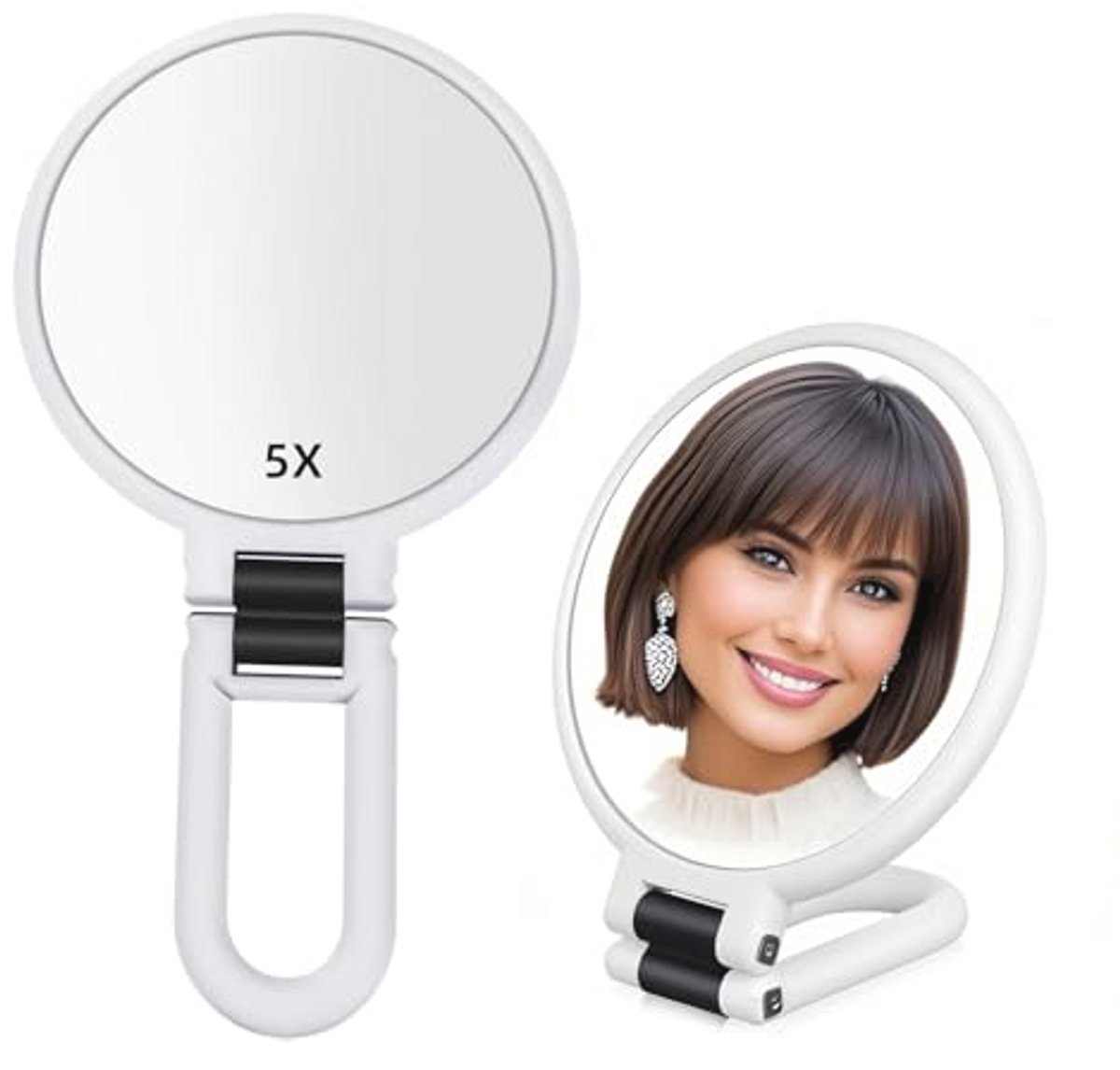 Handspiegel voor Make-up en Reizen - Dubbelzijdig en Vergrotend