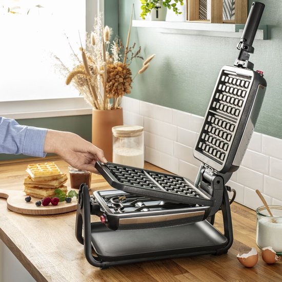 Tefal King Size WM756D - Wafelijzer - Anti-aanbaklaag - Voor Grote Wafels - Uitneembare Platen - Regelbare Thermostaat - 1200W van Tefal — afbeelding 2