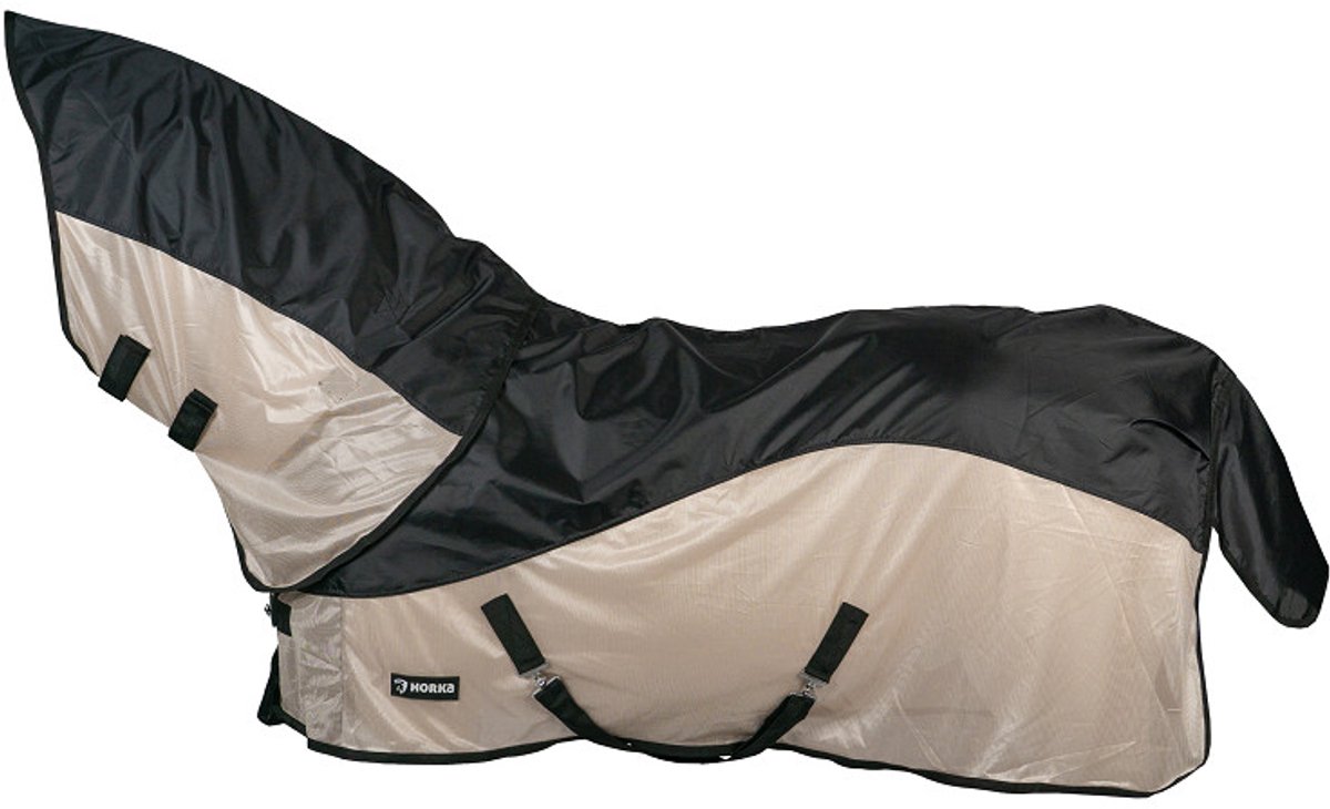 Horka - Combi Regen & Vliegendeken - Afneembare Hals - Navy Beige - Maat 185