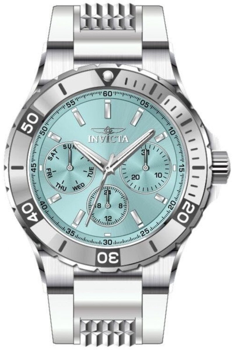 Invicta Aviator 49891 Dames Horloge - Waterdicht - Analoog - Quartz Uurwerk - Roestvrij Staal met blauwe Wijzerplaat - 38mm