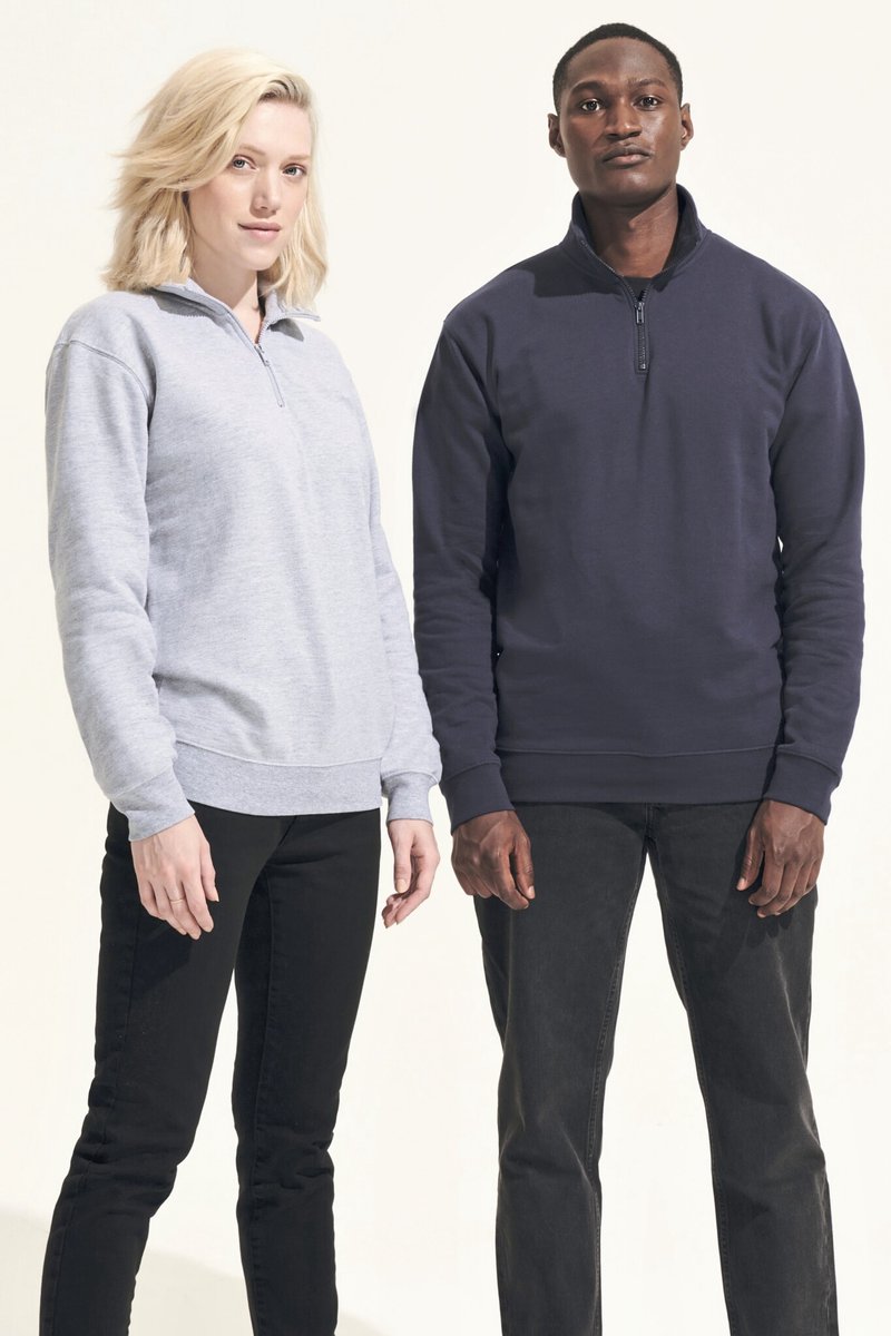 SOL'S Unisex 1/4 Zip Sweatshirt Conrad L04234 - Grey Melange - M