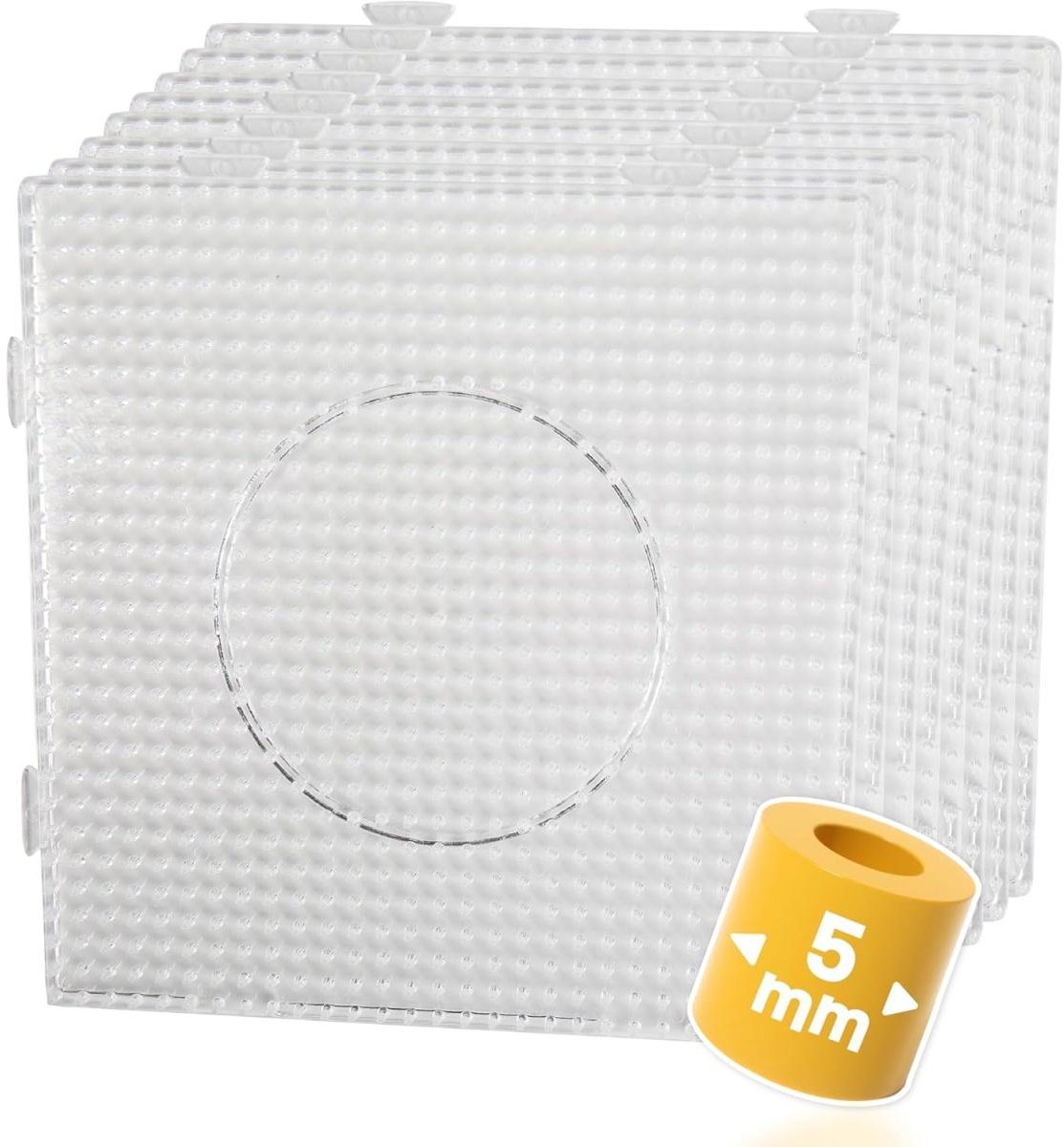 GELLDG Strijkpailletten - Doorzichtige geperforeerde plaat - Kan worden gekoppeld aan andere geperforeerde platen - 15 x 15 cm - 8 stuks - 5 mm