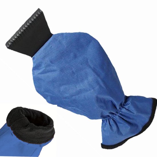 Foto: Ice scraper with snow brush for car windshield ijskrabber en sneeuwborstel 360 draaiende kop telescopische aluminium steel zacht schuim handvat blauw