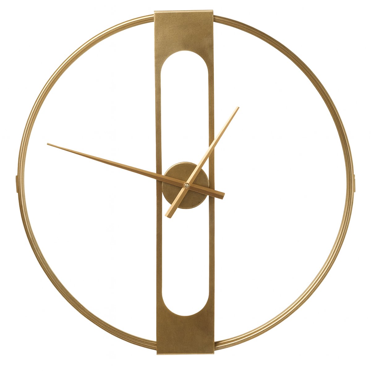 Gouden Wandklok 60 cm - Modern Metaal - Stille Quartz - Voor Woonkamer & Keuken