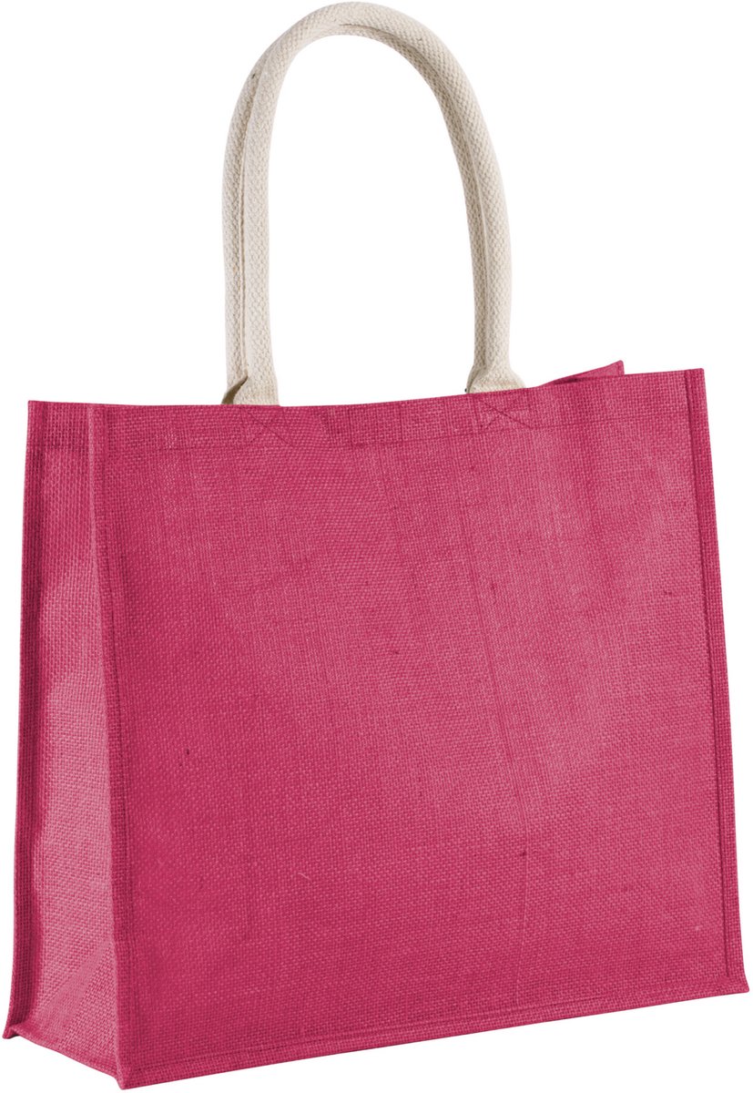 Kimood Jute Strandtas KI0219 - Fuchsia - One size