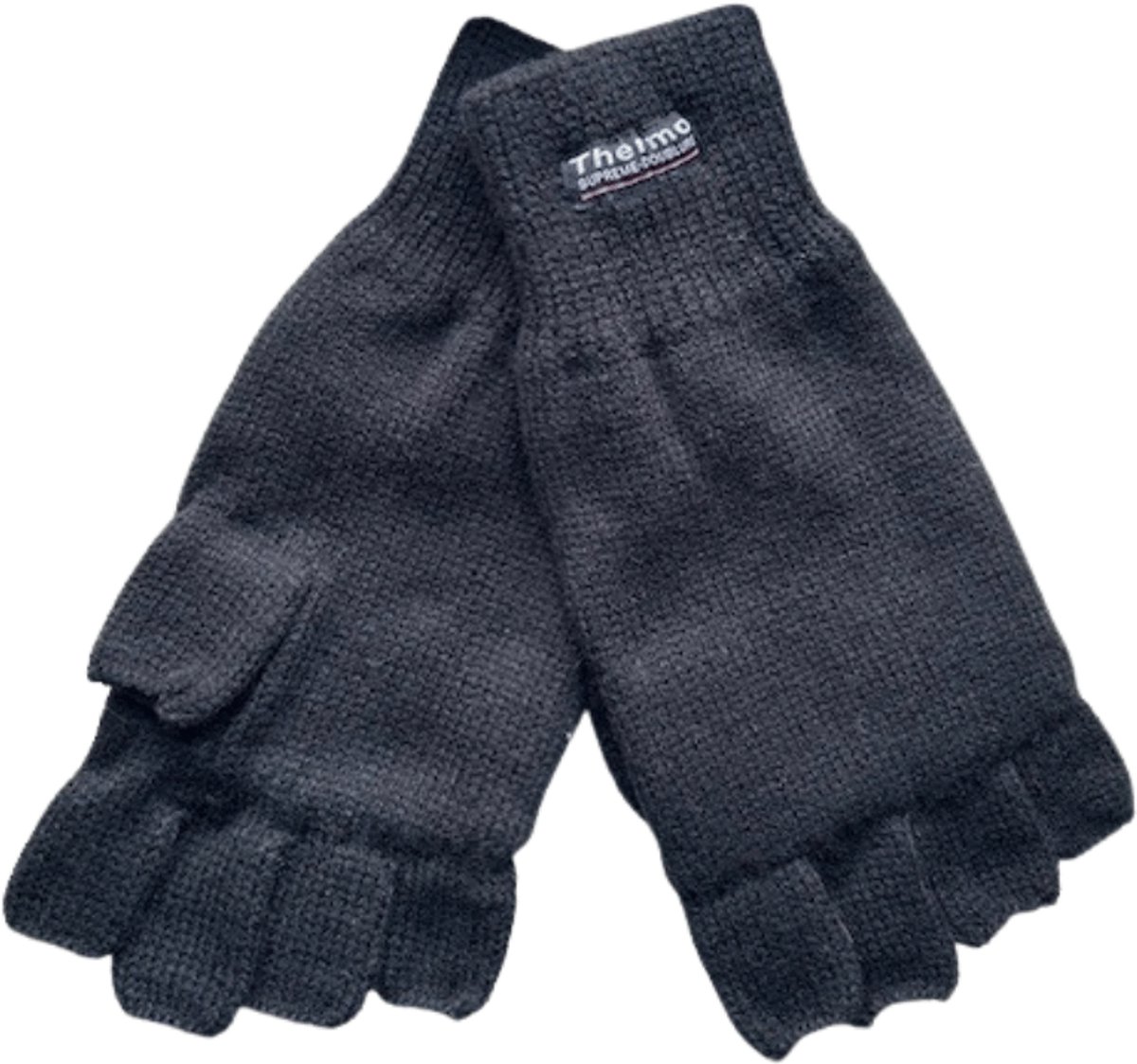 Vingerloze handschoenen - Heren handschoenen - Handschoenen zonder vingers - Thermo gevoerd - Maat XXXL - Zwart