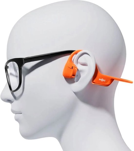 Shokz OpenRun Pro 2 Mini Casque de sport à conduction osseuse Open-ear - Résistant à l’eau et à la transpiration IP55 - Autonomie 12 heures - Orange