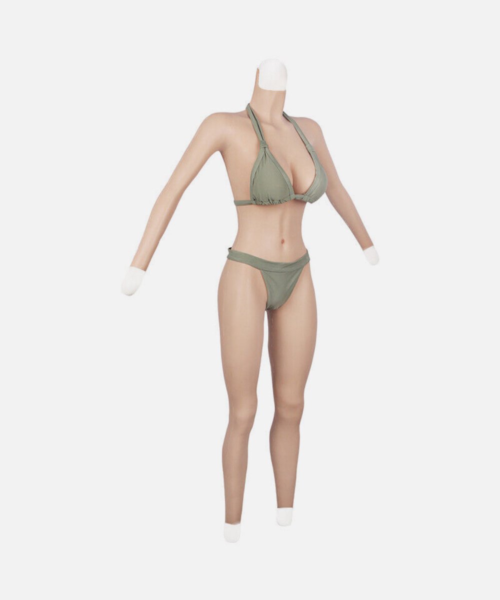 Siliconen Bodysuit – Cup D- Realistisch Vrouwenlichaam – Siliconen Borsten- Nep Borsten- Voor Cosplay & Crossdress