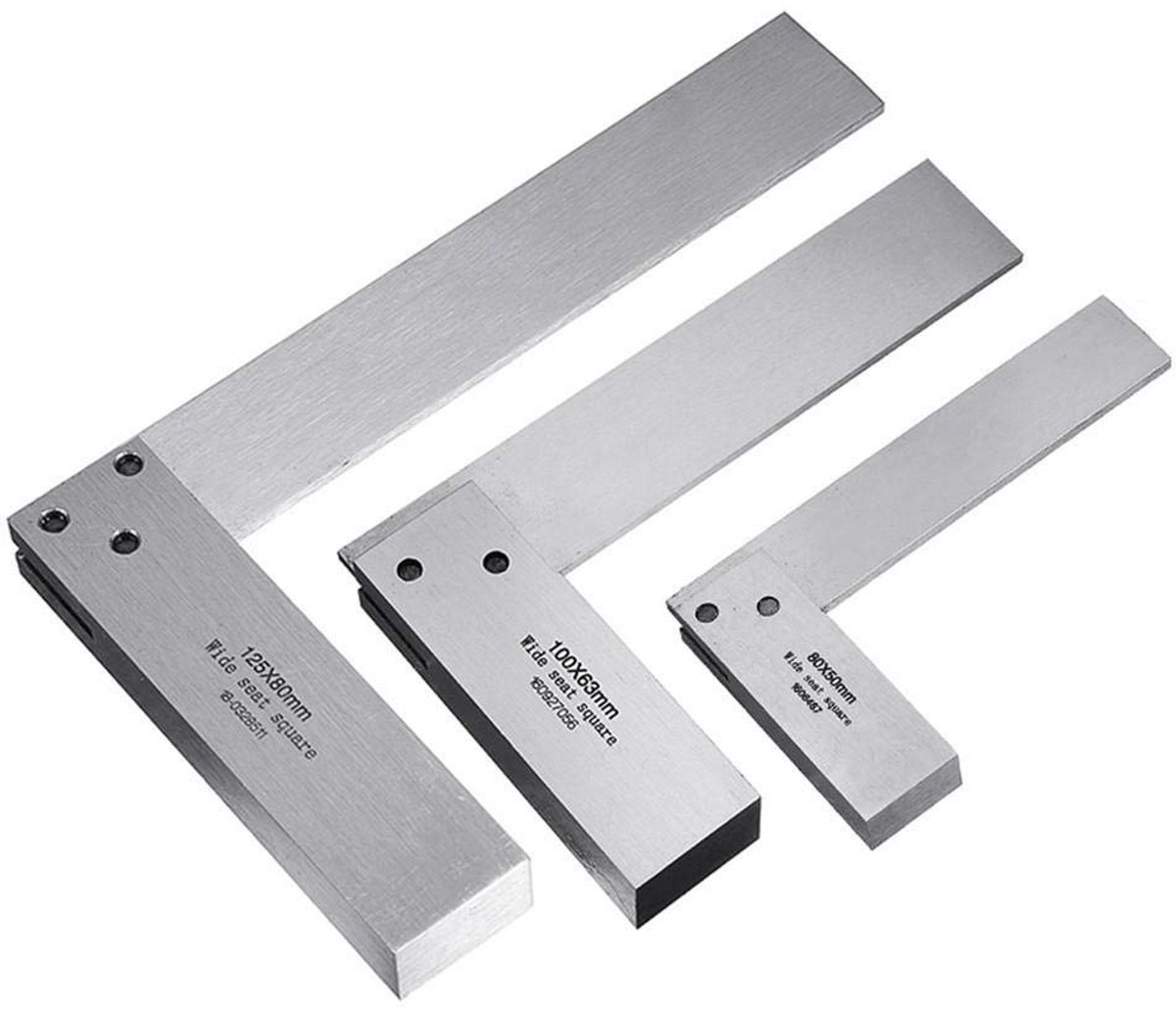 Precisie Winkelhaak Set - 90 Graden Hoek Meetinstrument 5 Stuks Hard Geslepen Staal