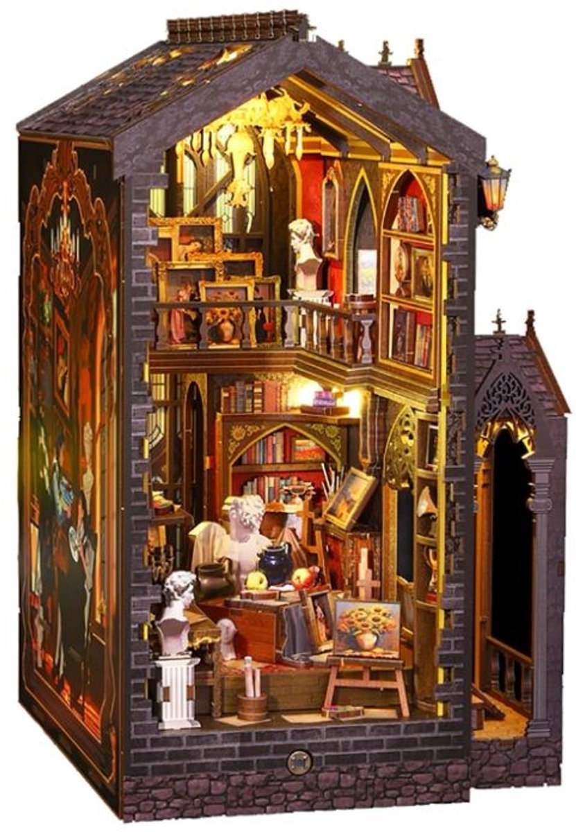 Bouwpakket - Miniatuur - Booknook - Diy - Art studio - Kunstatelier