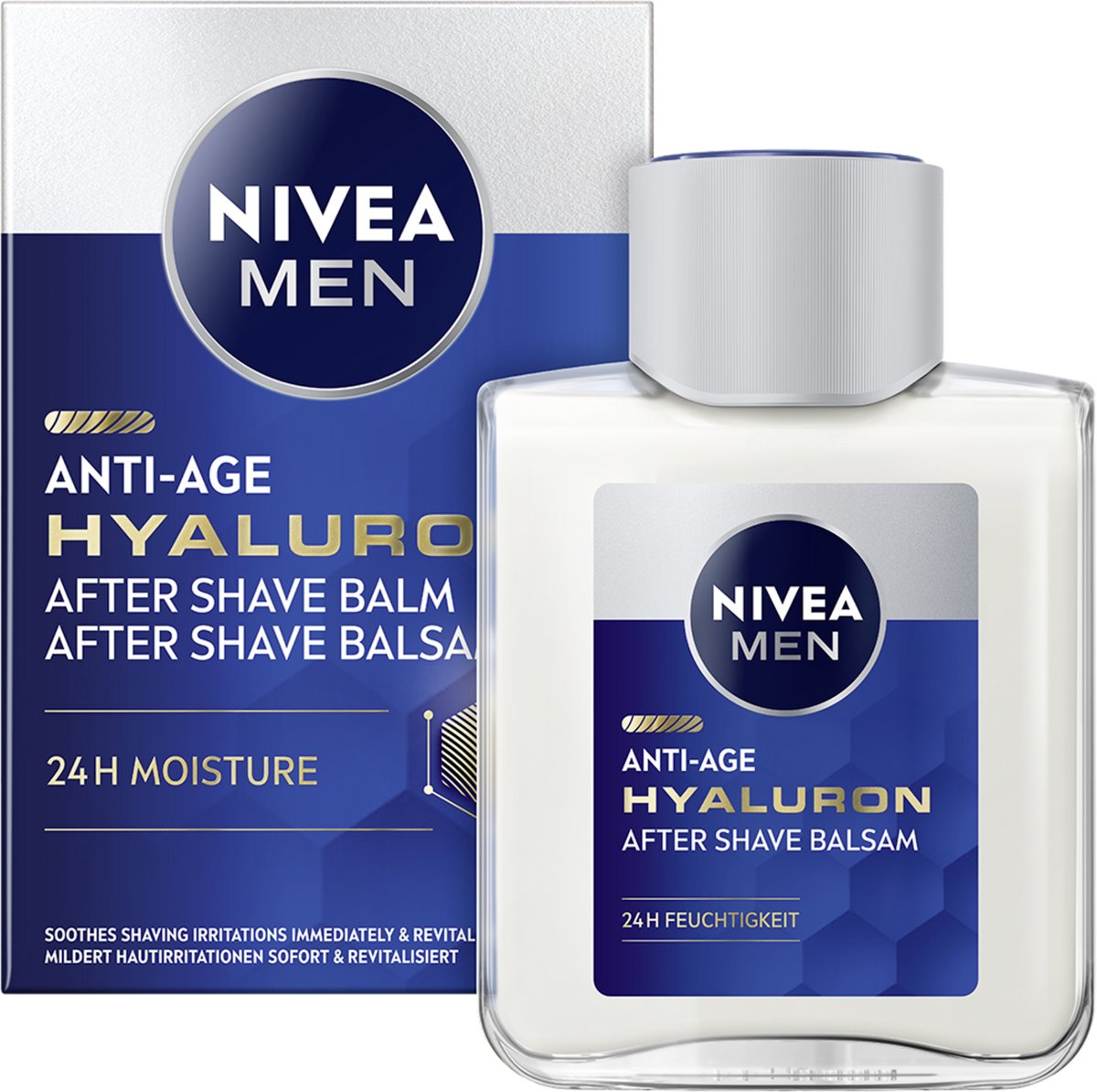 NIVEA MEN Anti-Age Hyaluronzuur Aftershave Balsem - Aftershave Balm met Hydraterende werking - 100 ml