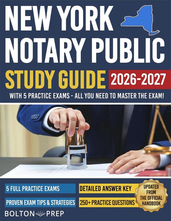 New York Notary Public Study Guide with 5 Practice Exams: 20 ... - cover