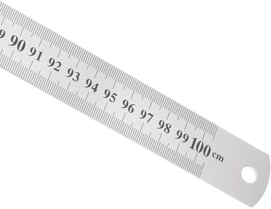 Liniaal Inches Metrieke en Inch RVS Liniaal 100cm/40 inch - Nauwkeurige Meetlat voor ...