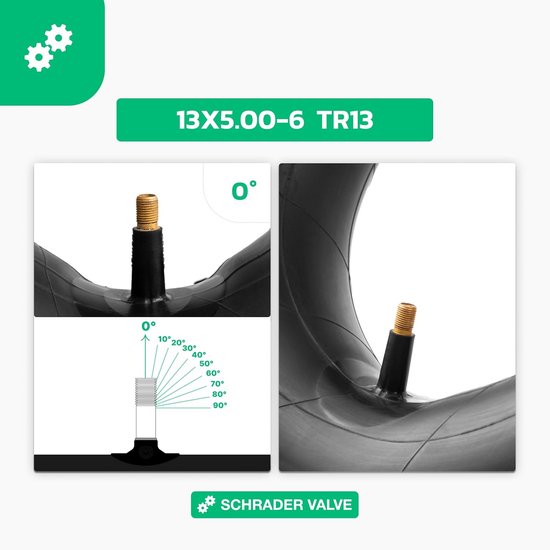 Banden Binnenbanden 13 x 5.00-6 met Rechte TR13 Ventiel (Set van 2) voor Quad, Grasmaaier, Kruiwagen — afbeelding 5