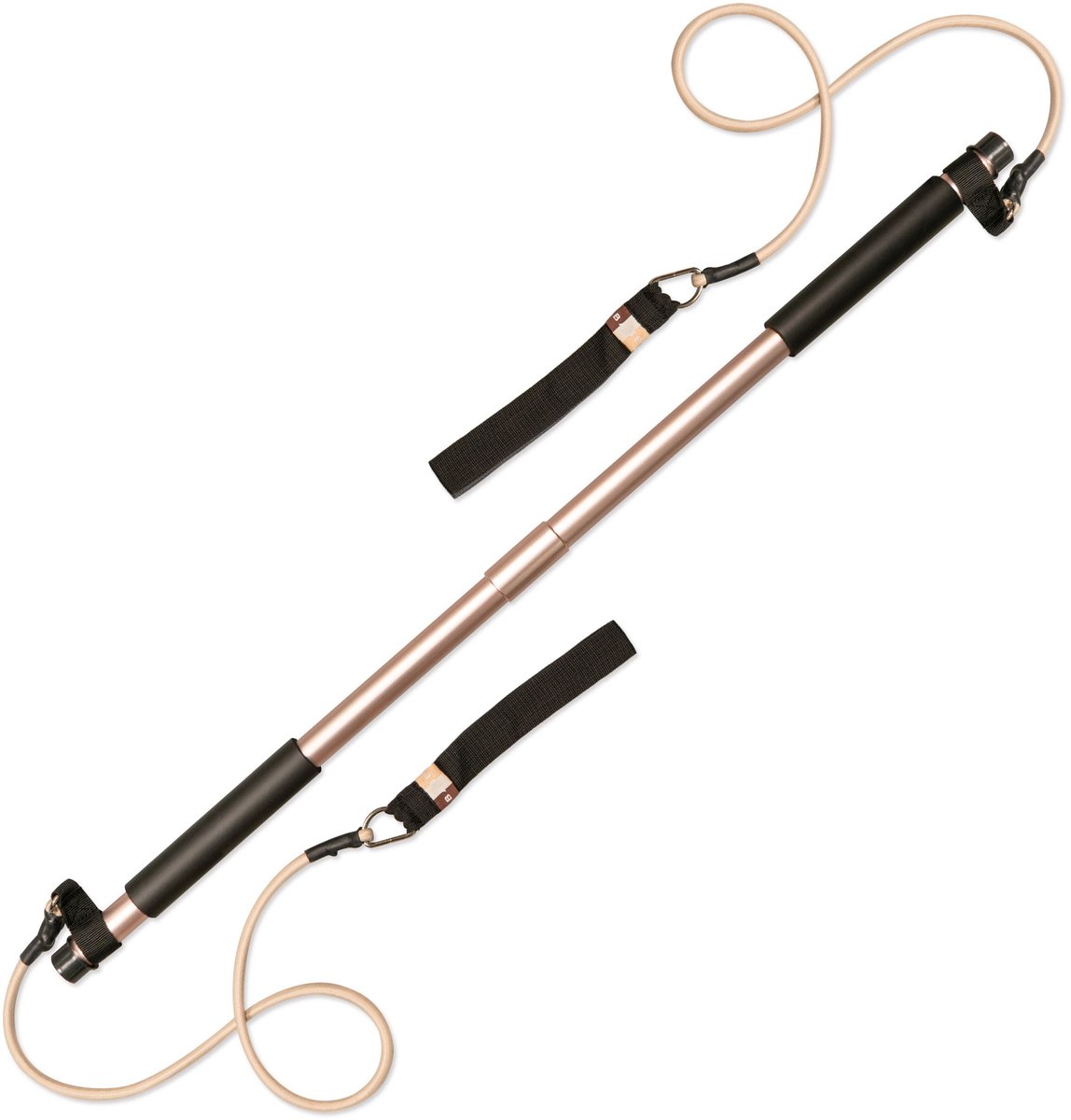 BAHE Pilates Bar Set - Foam handgrepen met voetbanden - Medium Weerstand Tubes