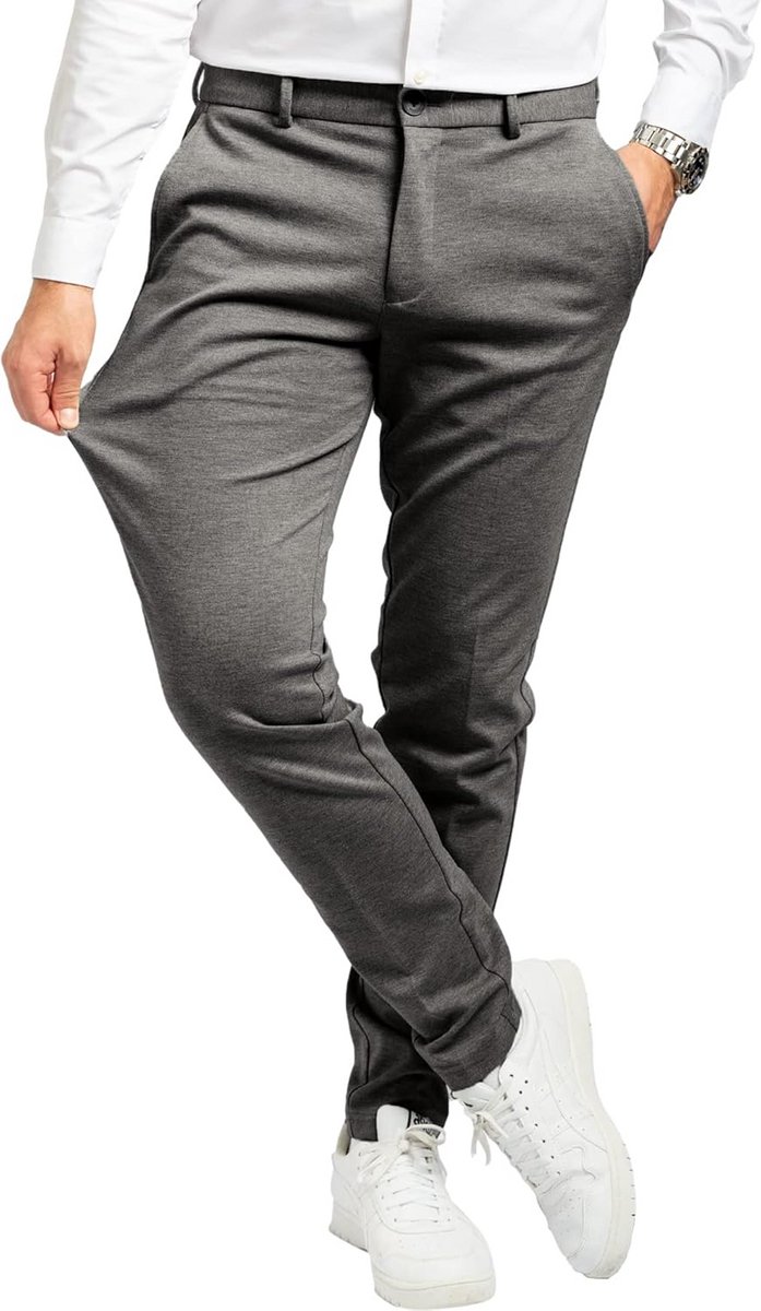 Slim Fit Heren Broek Stretch Comfortabel Zakelijk Vrije Tijd