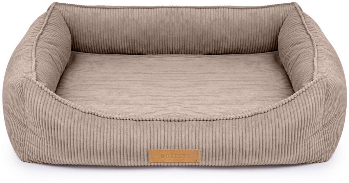 Dogeste FLEX XXL orthopedisch hondenbed voor grote honden, uitneembare matras, ribfluweel, afneembare hoes, kleur beige