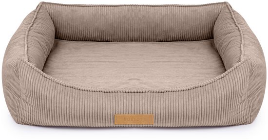 Lit orthopédique pour chiens Dogeste FLEX XXL pour grands chiens, matelas amovible, velours côtelé, housse amovible, couleur beige