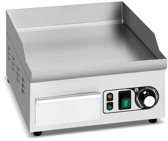 HCB® - Professionele Horeca Bakplaat - glad - 230V - RVS / INOX - Electrisch Teppanyaki Grill apparaat - 45x36x22 cm (DxBxH) - 23 kg - 8728 — afbeelding 3