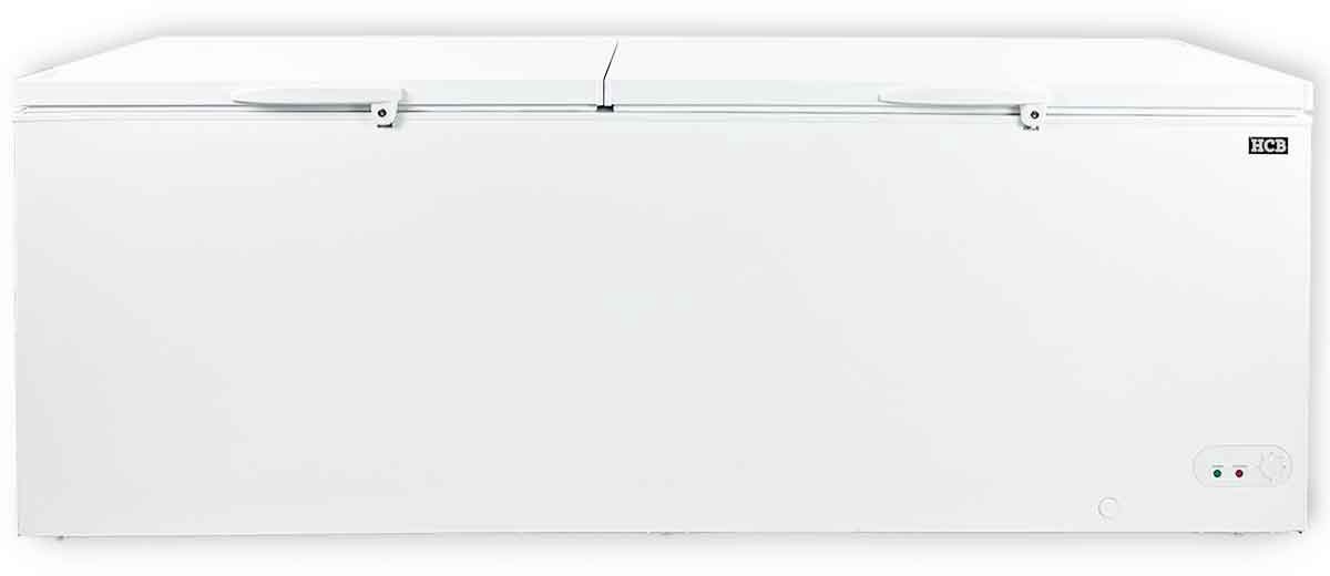 HCB ® - Professionele Horeca vriezer - Vrieskist met dubbele klapdeksel - 755 liter - 230V - Diepvries koffer - 72.5x231.5x85 cm (DxBxH) - 86 kg - 9971 Wit